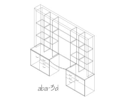 Free AutoCAD 3D Editable file of Office Furniture Filing Shelves - 9