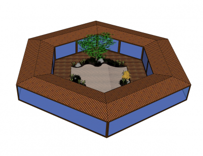 Hexagonal house design Sketchup model 