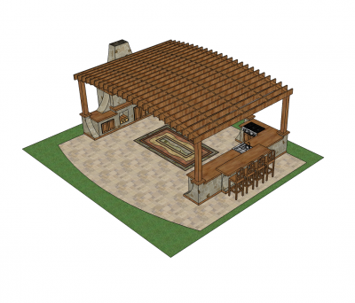 Outdoor kitchen design Sketchup model 