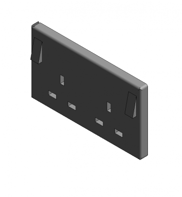 Double wall socket Revit family 