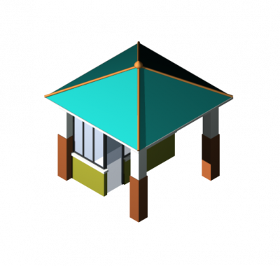 Security gate house 3DS Max model 