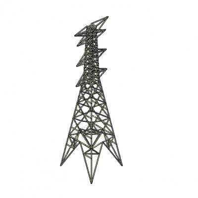 Electricity pylon 3D DWG block