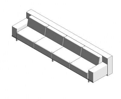 4 Seat sofa Revit family 