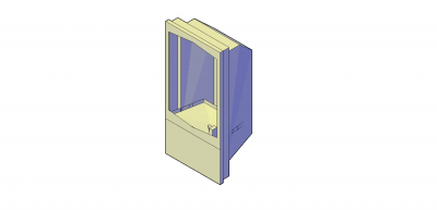 Inset drinking fountain 3D DWG block 
