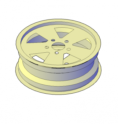 Alloy wheel AutoCAD 3d dwg block 