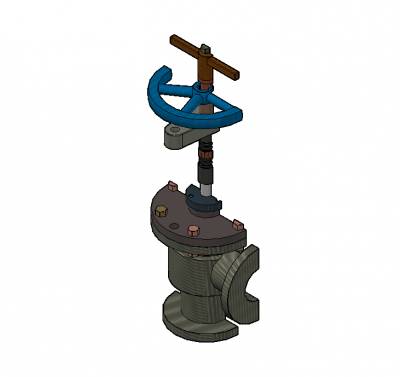 Stop valve 3D DWG block