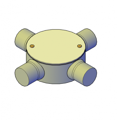 Conduit box 3D DWG block 