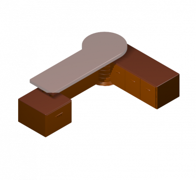 Reception counter 3DS Max model