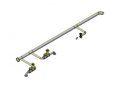 Sprinkler pipework 3D DWG model