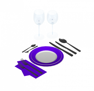 Table setting 3DS Max model