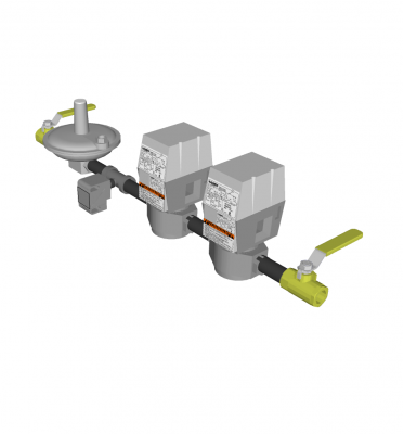 Commercial gas train SKetchup block