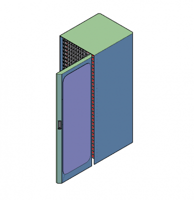 Dynamic server cabinet 3D DWG block