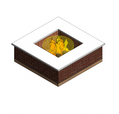 Brick fire pit Revit family 