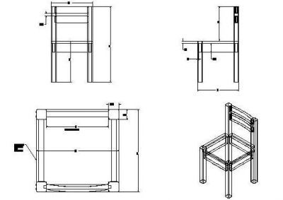 Wooden Dining Chair Design dwg