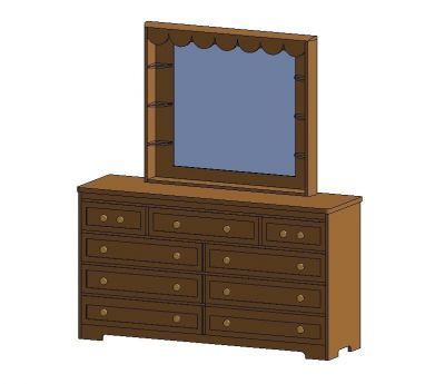 Drawer Dresser with Mirror Revit Family
