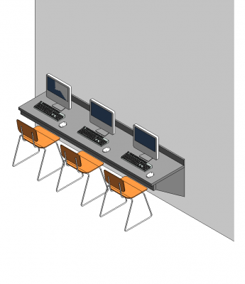 Wand-Schreibtisch revit Block
