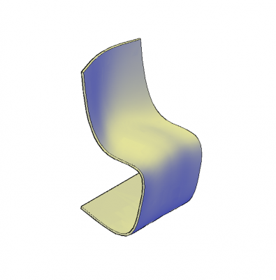 Modello 3D DWG con sedia modellata in un unico pezzo