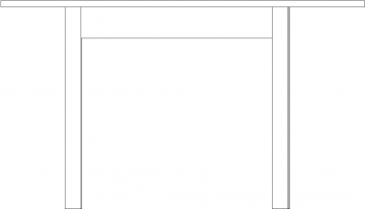 800mm Height Wooden Dining Table Left Side Elevation dwg Drawing