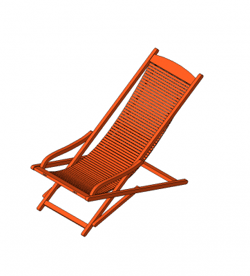 Revit-Modell aus Holz Liegestuhl