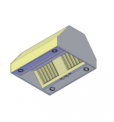 Îlot de cuisine hotte modèle 3D AutoCAD
