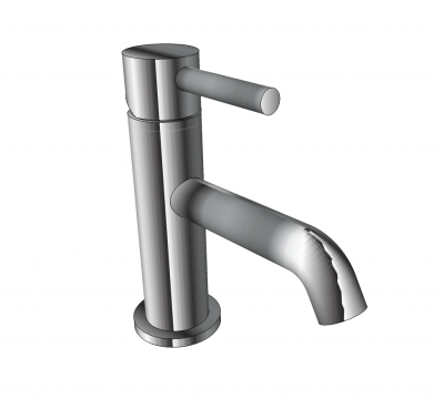 Chrome pillar tap skp model