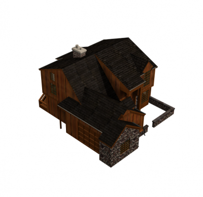 Two storey timber clad building 3DS Max model