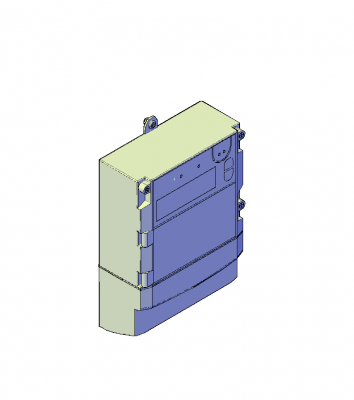 Electricity meter 3D AutoCAD block