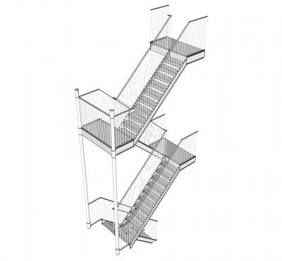 Feuer Flucht Treppe Sketchup Modell