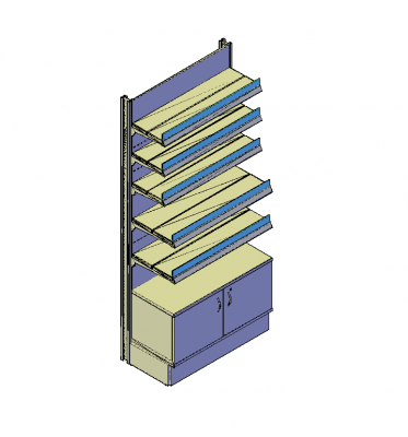 Metal spur shelving 3D AutoCAD model