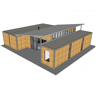 Container house design Sketchup model 