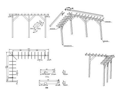 Dettagli della costruzione della pergola