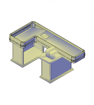 Kasse Schreibtisch 3d dwg Modell