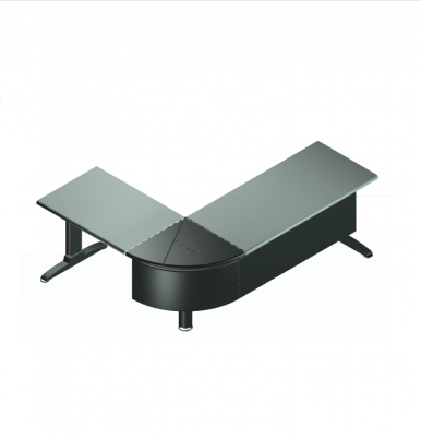 L Shaped desk 3d max block