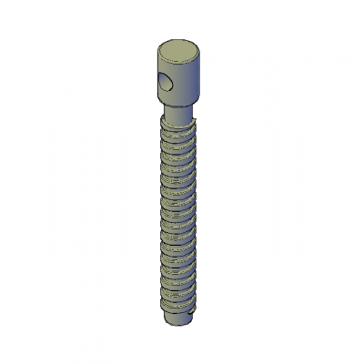 Square threaded bar 3d dwg 