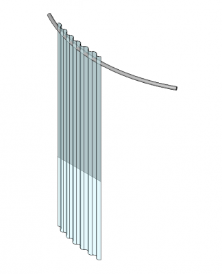 Geschwungener Duschvorhang Revit Modell