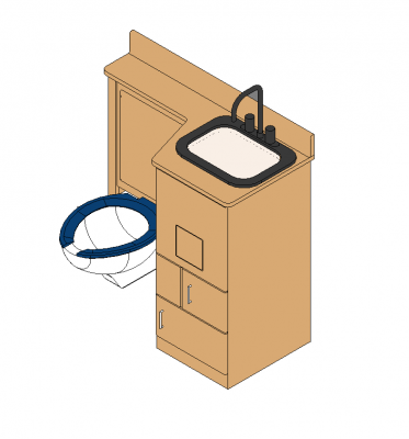 Becken und WC-Einheit Revit-Modell