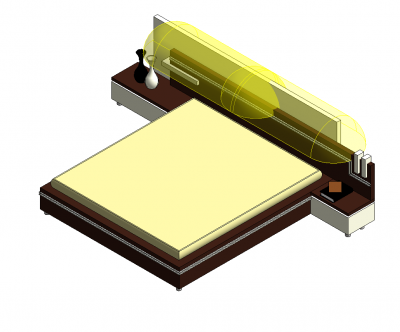 Bett mit eingebautem Nachttisch Revit Modell