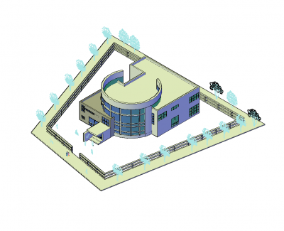 Art centre AutoCAD 3d model