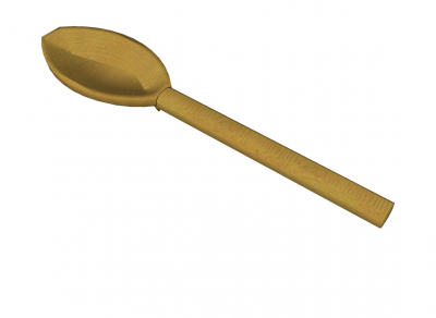 Cucchiaio di legno modello Sketchup