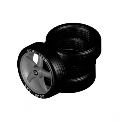 Alloy wheels and tyres 3DS MAX block