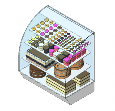 Kuchen-Displayeinheit Revit Familie