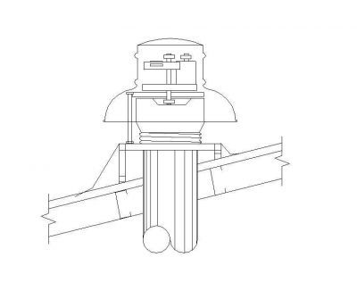 Detalhe do extractor de telhado