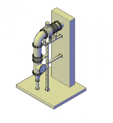 Blocco DWG 3D per supporto tubi