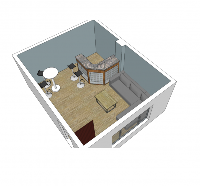 Lounge bar design Sketchup model 