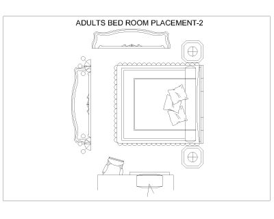 Free AutoCAD Drawing of Adults Bedroom Placement_ 2