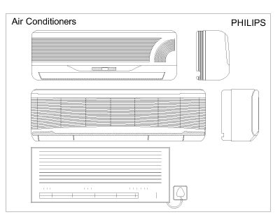 Free AutoCAD 2D Editable Drawings for Air Conditioners - ASAAS 002