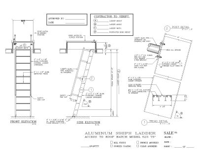 Free AutoCAD Draing for Aluminum Ship ladder-8