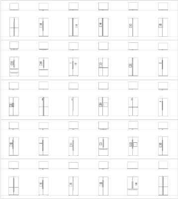 American Fridge Freezers CAD collection dwg