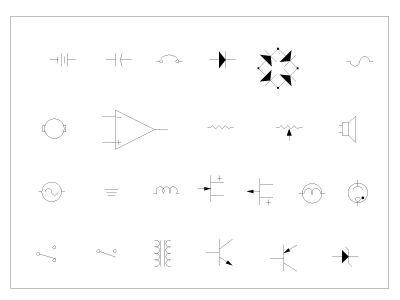 Free AutoCAD 2D Editable Drawings for Basic Electronics Symbols