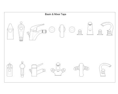 Free AutoCAD Drawings for Basin & mixer Taps 002